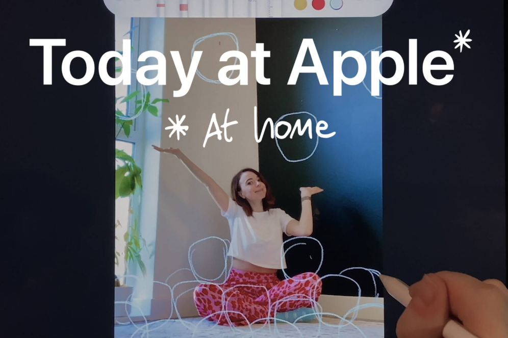 日前苹果发起了Today at Apple At Home数位版课程，让无法出门的产品用户，能继续在家获得关于苹果产品使用上的创意新知。   图：撷取自oday at Apple At Home数位版课程官网