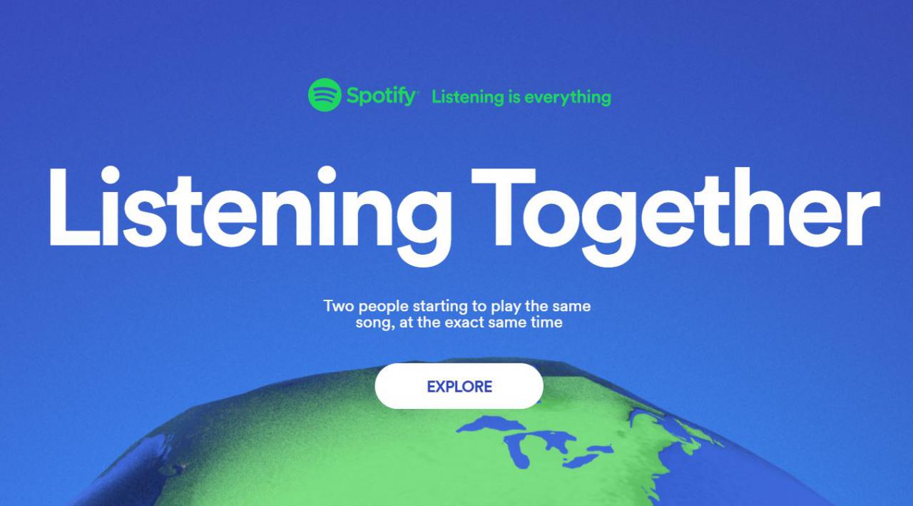 Spotify推出「Listening Together」活动，希望透过音乐的力量将人们紧密地联繫在一起。   图：截取自活动官网